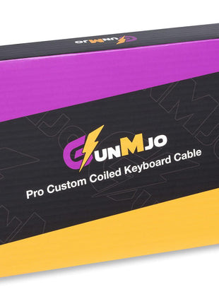 GUNMJO Pro Custom Coiled USB C Cable for Gaming Keyboard, Double-Sleeved Mechanical Keyboard Cable with Detachable Metal Aviator, 1.5M USB-C to USB-A, White Color (White)