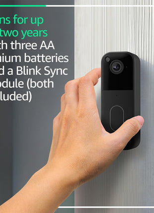 Blink Video Doorbell – Head-to-toe HD view, two-year battery life, and simple setup. Sync Module Core included – System (Black)