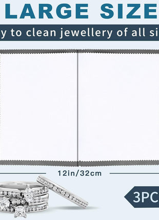 Phinus 3PCS Jewelry Cleaning Cloth, 10'' x 12'' Silver Polishing Cloth Jewelry, 100% Cotton Jewelry Cloth Polishing for Cleaning Gold, Diamonds, Platinum, Gemstones, Coins