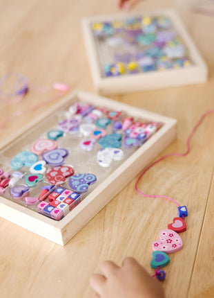 Melissa & Doug Sweet Hearts and Butterfly Friends Bead Set of 2-250+ Wooden Beads