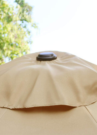 Sunnyglade 9' Patio Umbrella Outdoor Table Umbrella with 8 Sturdy Ribs (Tan)