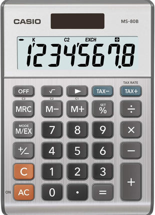 Casio MS-80B Calculator  - Desktop Calculator with Tax & Currency Tools | General Purpose | Large Display | Ideal for Home, Office & Everyday Math