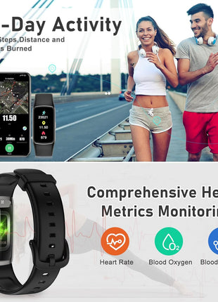 Fitness Tracker with 24/7 Heart Rate, Blood Oxygen, Sleep Tracker, 1.47''Waterproof Fitness Watch, Activity Tracker with Step Tracker for Women Men