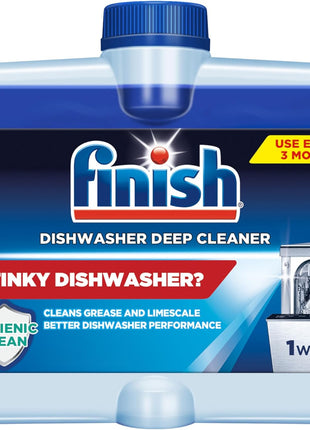 Finish Dishwasher Cleaner Liquid, Deep Cleans Hidden Grease & Limescale, Fights Odors & Maintains Performance, 3 Month Supply, 8.45oz, 1 Bottle