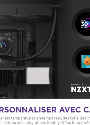 NZXT Kraken Plus 280 – AIO CPU Liquid Cooler – 280mm Radiator – 2 x F140P Fans – Customizable 1.54 inch Square LCD – AMD® AM5, AM4 – Intel® LGA 1851/1700, 1200/115X – Black