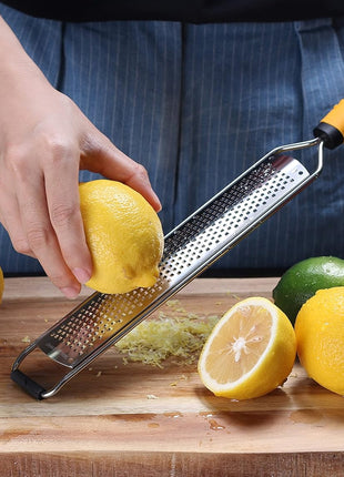 Deiss PRO Citrus Lemon Zester & Cheese Grater — Parmesan Cheese, Lemon, Ginger, Garlic, Nutmeg, Chocolate, Vegetables, Fruits - Razor-Sharp Stainless Steel Blade + Protect Cover - Dishwasher Safe