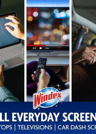 Windex Electronic Cleaning Wipes, Pre-Moistened Screen Wipes for TVs, Phones, and Other Electronics, Resealable for a Freshness Lock, 25 Count