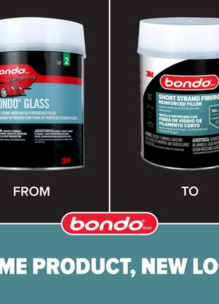 3M Bondo Short Strand Fiberglass Reinforced Filler 1.37 LB (621 g) with Bondo Cream Hardener 0.5 oz (14g), Repair Holes Up To 0.5 IN, Waterproof (SS-PT-ES)
