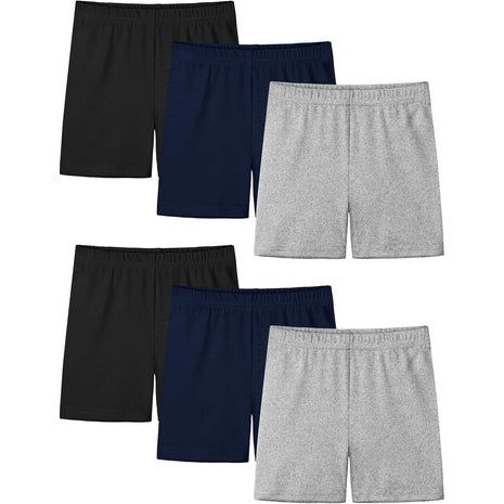Resinta 6 Pack Girls Bike Shorts Under Dress Dance Cartwheel Shorts for Toddler Kids Summer Clothes Multicolor