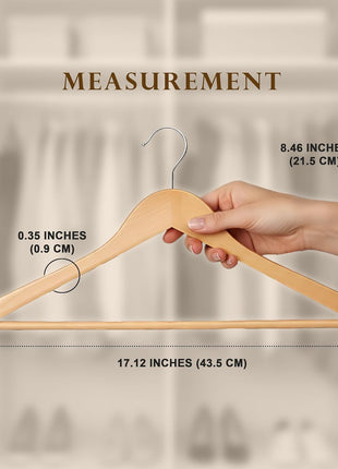 Utopia Home Wooden Hangers 20 Pack – Slim Suit Hangers Natural | 360° rotatable hook | Shoulder grooves | Durable & slim design | Ideal for suits, coats & jackets