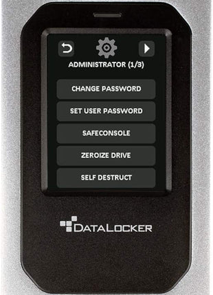DataLocker DL4 FE 7.6TB Password Protected Encrypted SSD, Easy Screen Guided Setup, AES 256, IP64 Dust/Water Resistant, TAA Compliant Trusted FIPS 140-3 Level 3, OS Independent, USB-C/USB-A