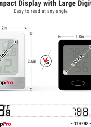 TempPro TP49 Digital Hygrometer Indoor Thermometer Humidity Meter Room Thermometer with Temperature and Humidity Monitor Mini Hygrometer Outdoor Thermometer (Previously ThermoPro)