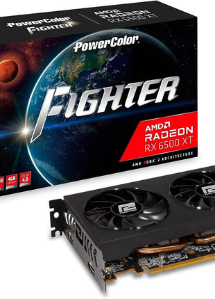 PowerColor Fighter AMD Radeon RX 6500 XT Gaming Graphics Card with 4GB GDDR6 Memory