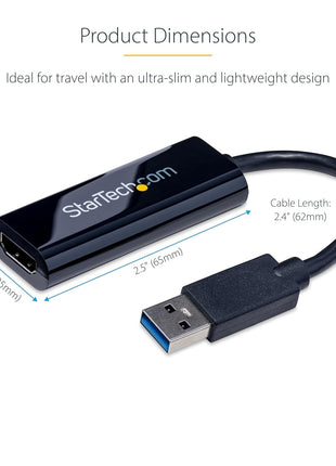 StarTech USB 3.0 to HDMI Adapter, USB-A to HDMI Display Converter, 1080P 60Hz Full HD Video Graphics Adapter, Driver Required, USB Monitor Extender for Windows PC (USB32HDES)