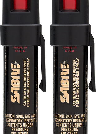 SABRE 3-in-1 Compact Defense Spray – Pepper Spray, Tear Gas & UV Dye, Max Police Strength, Belt Clip for Quick Access, 4X Longer Spray Time (Up to 13 Seconds), 0.67 fl oz, Secure & Easy Safety