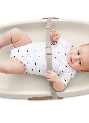 Skip Hop Baby Changing Pad Nursery Style Wipe-Clean Contoured with Cushioned Foam, Non-Skid Base, Built-in Safety Belt & Tuck-Away Toy Bar, Oat
