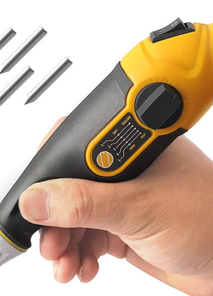 UTOOL Engraver Pen with Letter/Number Stencil, 24W Handheld Etching Tool for Wood Metal Glass Engraving with 4 Replaceable Tungsten Carbide Steel Bits