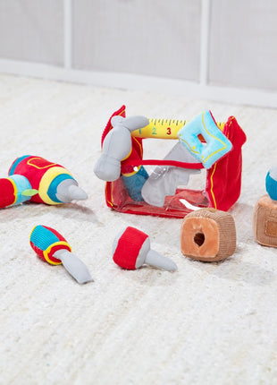 Melissa & Doug Toolbox Fill and Spill Toddler Toy with Vibrating Drill (9 pcs)