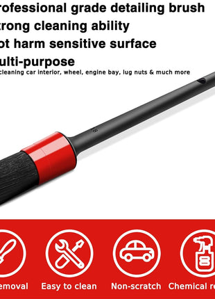 10pcs Auto Car Detailing Brush Set Car Interior Cleaning Kit Includes 5 Boar Hair Detail Brush,3 Wire Brush, 2 Air Vent Brush for Cleaning Car Interior Exterior, Dashboard Engines Leather Wheel