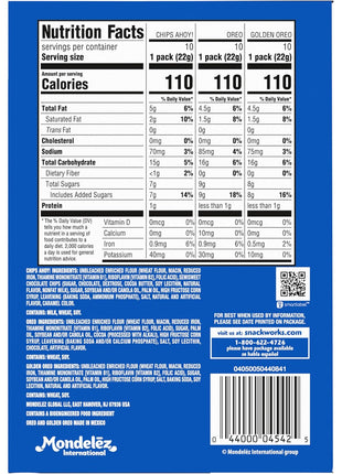 Nabisco Sweet Treats Cookie Variety Pack OREO & CHIPS AHOY!, 30 Snack Packs | 2 Cookies Per Pack, Individually Wrapped