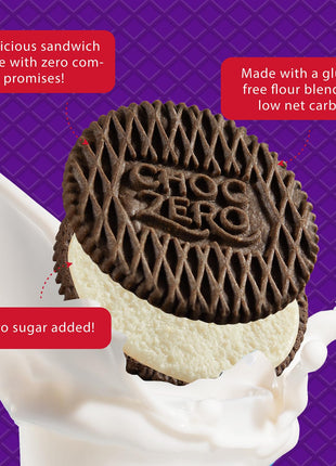 ChocZero Keto Chocolate Sandwich Cookies with Creme - Low Sugar Gluten Free Dunkies (1 Box, 9oz)