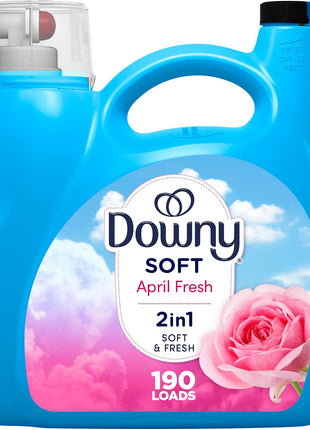 Downy Fabric Softener Liquid, April Fresh Scent, 140 fl oz, 190 Loads, HE Compatible, Downy Fabric Softener, Liquid Fabric Softener, Laundry