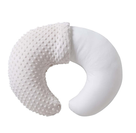 Nursing Pillow and Positioner, Breastfeeding, Bottle Feeding | Baby Sitting Support with Removable Ultra Soft Cover, Tummy Time Support for Baby Boys and Girls (Beige)