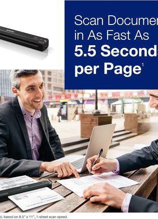 Epson Workforce ES-50 Compact & Lightweight Mobile Document Scanner | For Computers including PC and Mac Receipt and Document Scanner USB Powered
