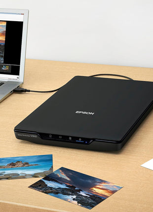 Epson Perfection V39 II Flatbed Photo Scanner 4800 dpi Optical Resolution | 4800 dpi Optical Resolution Image Scanning High-Rise Removable Lid Scan to Cloud and USB Power Black