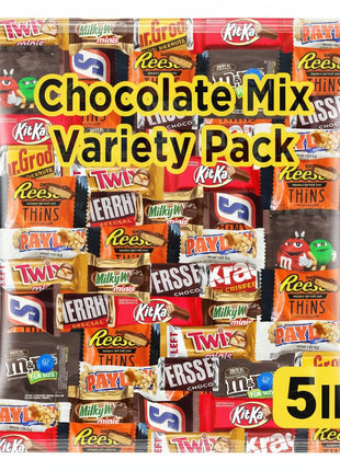Easter Chocolate Assorted Bulk Candy Variety Pack 5lb - Mini Chocolate Bars, Milk & Dark Chocolate Mix - Individually Wrapped Easter Candy for Baskets, Egg Hunts, Party Favors and Treat Bags