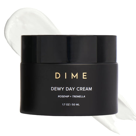 DIME Beauty Dewy Day Cream - Anti-Aging Hydrating Face Moisturizer with Rosehip Oil, Ceramides and Snow Mushroom for Dry and Combination Skin, Vegan and Cruelty-Free, 1.7 oz / 50 ml