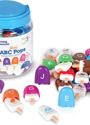 Learning Resources Mini ABC Pops – Alphabet Toys, ABC Puzzle, Phonics Games for Toddlers, Fine Motor Toys, Play Food Set, Preschool Activities, Sensory Bin Letters, Gifts for Kids