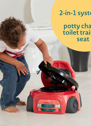 The First Years Training Wheels Racer Potty Training Toilet - Race Car Training Potty - Includes Detachable Toddler Toilet Seat and Kids Potty - Ages 18 Months and Up