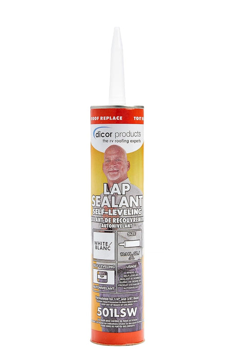 Dicor 501LSW-1 Epdm Self-Leveling Lap Sealant-10.3 Oz. Tube, White, 10.3 Fluid_Ounces (Packaging May Vary)