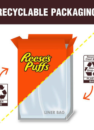 REESE'S PUFFS Breakfast Cereal, Chocolatey Peanut Butter Cereal, 11.5 oz