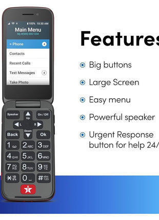 LIVELY Jitterbug Flip Cell Phone for Seniors, Flip2, Red | Simple Flip Phone for Seniors with No SIM Needed, Requires an Activated Phone Plan, Not Compatible with Other Carriers