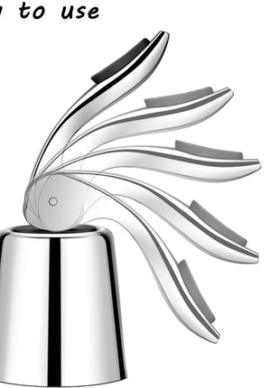 2-Pack Wine Stoppers, Airtight Seals to Keep Wine Fresh, Easy Press-to-Seal | Leakproof for horizontal storage, Expanding silicone seal, Reusable, Sleek stainless steel design, Ideal gift for wine lovers