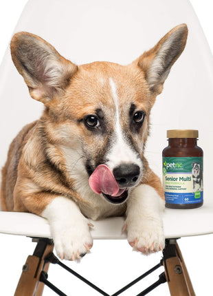 PetNC Senior Multi Chewables for Dogs, Daily Vitamins, 60 Count | Senior Dog Daily Multivitamin & Multimineral Chewables with Zinc, Magnesium, Iron & Vitamins A, D3, E & C, Overall Health