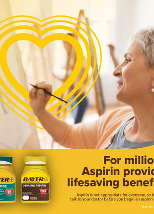 Bayer Aspirin Low Dose 81 mg, Enteric Coated Tablets, Doctor Recommended, Secondary Prevention of Cardiovascular Disease, 300 Safety Coated Tablets