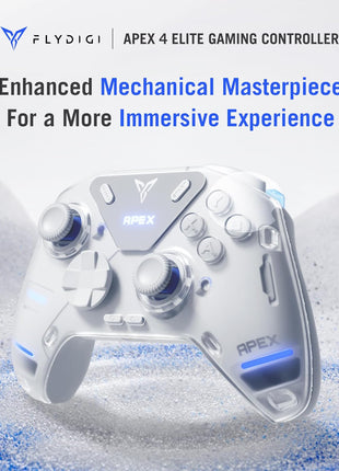 FLYDIGI APEX 4 Wireless PC Controller Forceflex Joystick Forceadapt Trigger 1000Hz Report Rate Full-Color LCD Display 1500mAh Battery Stereo Vibration PC/Switch/Switch2/TV/Android/Laptop