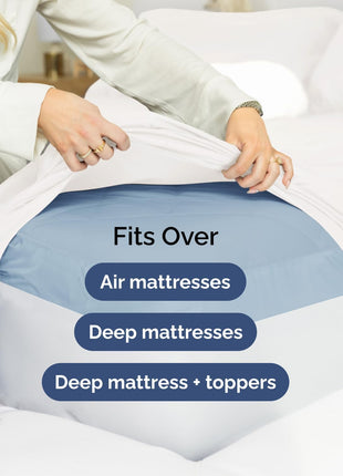 Extra Deep Queen Fitted Sheet - Hotel Luxury Single Fitted Sheet Only - Easily Fits 18 inch to 24 inch Mattress - Ultra Soft, Wrinkle Free w/Extra Deep Pockets - Easy-Care, Breathable & Comfy - White