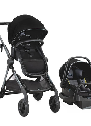 Evenflo Pivot Xpand Modular Travel System with LiteMax Infant Car Seat (Ayrshire Black)