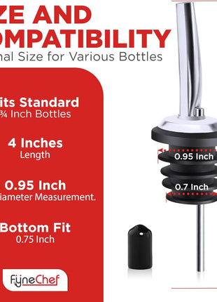 48 Pack Stainless Steel Bottle Pourers for Alcohol, Liquor, and Wine   Bar Accessories, Spouts for Bottles and Dispensers