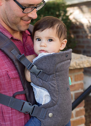 Infantino Flip 4-in-1 Convertible Baby Carrier, Adjustable, Ergonomic Babywearing, Registry Essential, Baby Carrier for Newborn to Toddler, Gray