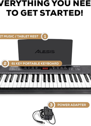 Alesis Melody 61 MK4 61-Key Piano Keyboard | Portable, 300 Voices, Split/Layer Modes, Includes Lessons, for Beginners