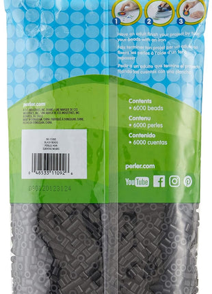 Perler Beads Fuse Beads for Crafts, Black, Small, 6000pcs