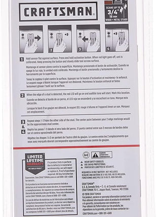 CRAFTSMAN Stud Finder, 3/4-Inch Depth (CMHT77633)