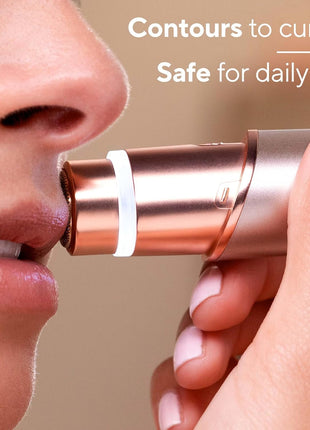 Finishing Touch Flawless Facial Hair Remover for Women, Rose Gold Electric Face Razor with LED Light, Recyclable Packaging