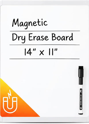 Mr. Pen- Dry Erase Board, 14 inch x 11 inch with a Black Dry Erase Marker, Small Mini White Board for Students, White Frame, Includes Double Sided Tapes