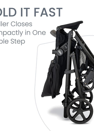 Britax Brook+ Modular Baby Stroller, Ultra-Lightweight Infant and Toddler Stroller with SafeWash Insert and 4 Ways to Stroll, Graphite Onyx